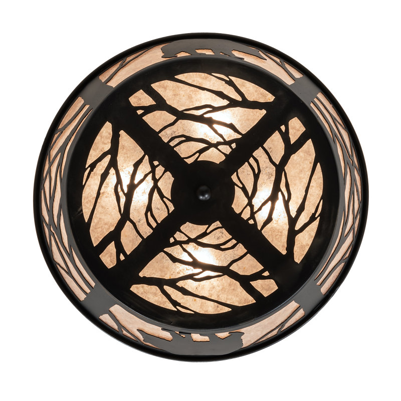 Rustic Lodge 4 - Light Flush Mount, Textured Black