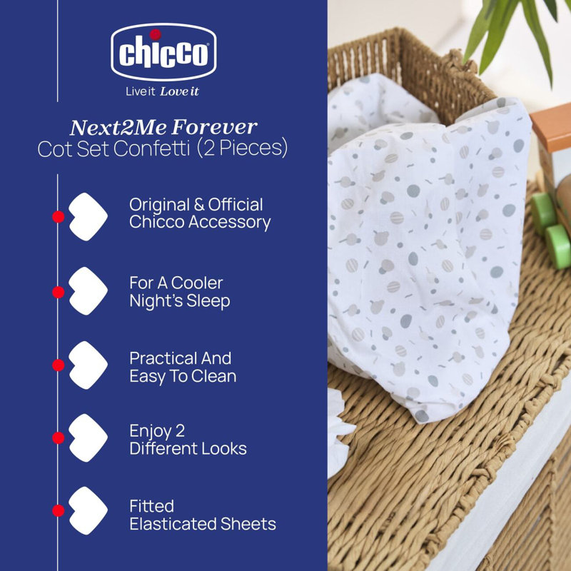Chicco Next2Me Forever Crib Set - Confetti Print