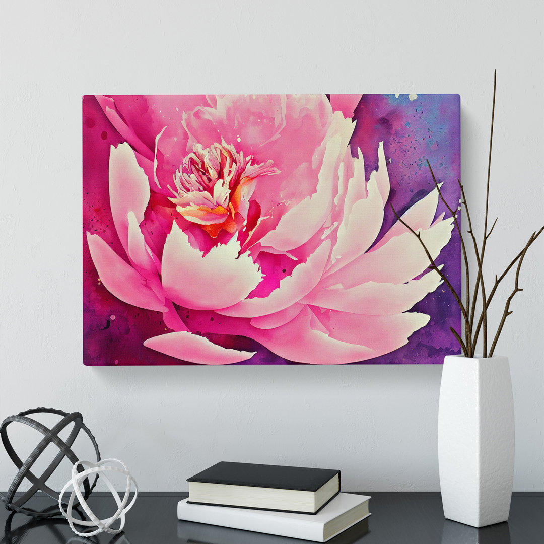 XXX-H1022-523X Amazing Peony Flower - Wrapped Canvas Print