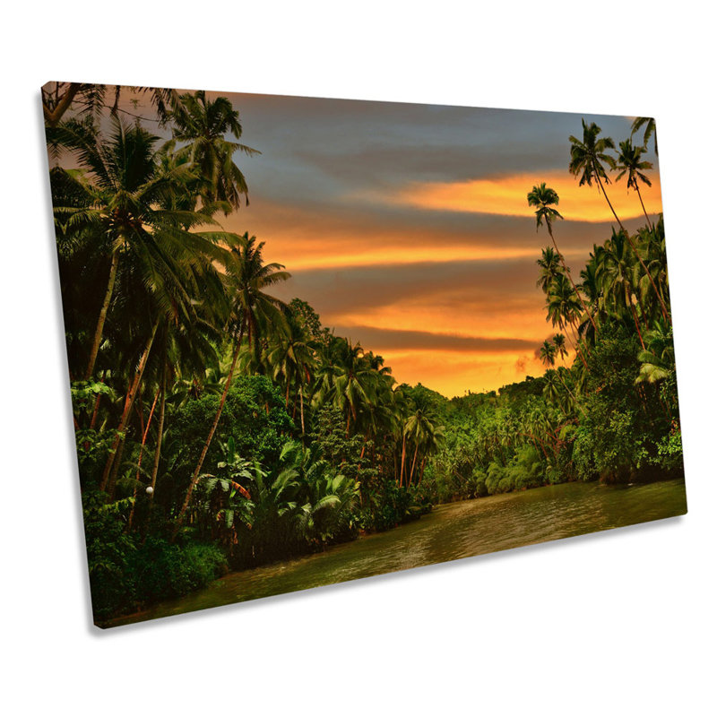 Rain Forest Rain Sunset - Wrapped Canvas Print, 61cm H x 91.4cm W x 4cm D