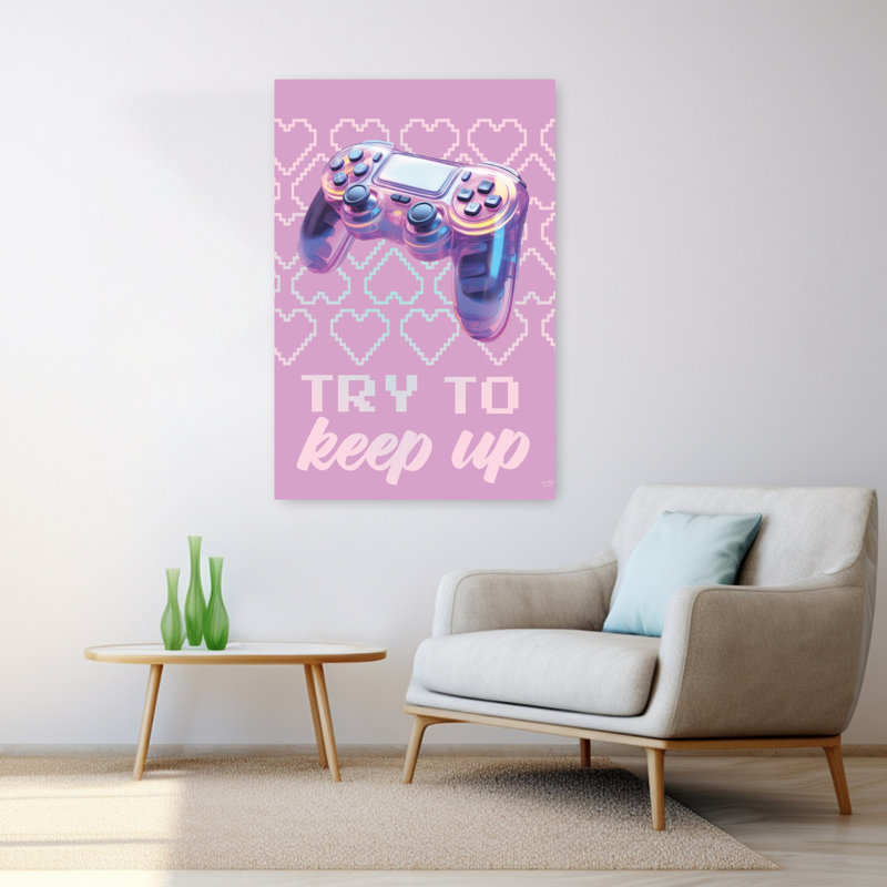 «Try To Keep Up», art contemporain abstrait, H 48 po x l 32 po
