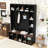 Minimalist Wood Hall Tree with Adjustable Shelves, Hooks, Shoe Storage and Bench for Entryway-1979765890
