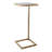 Apolaya Square Side and End Table with Genuine Selenite Top – Narrow C-Frame Accent Table for Living Room or Sofa Accent – 24", White