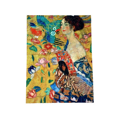 Lady with a Fan after Gustav Klimt - Jigsaw Wooden Puzzle by Wizardi F07N9-10