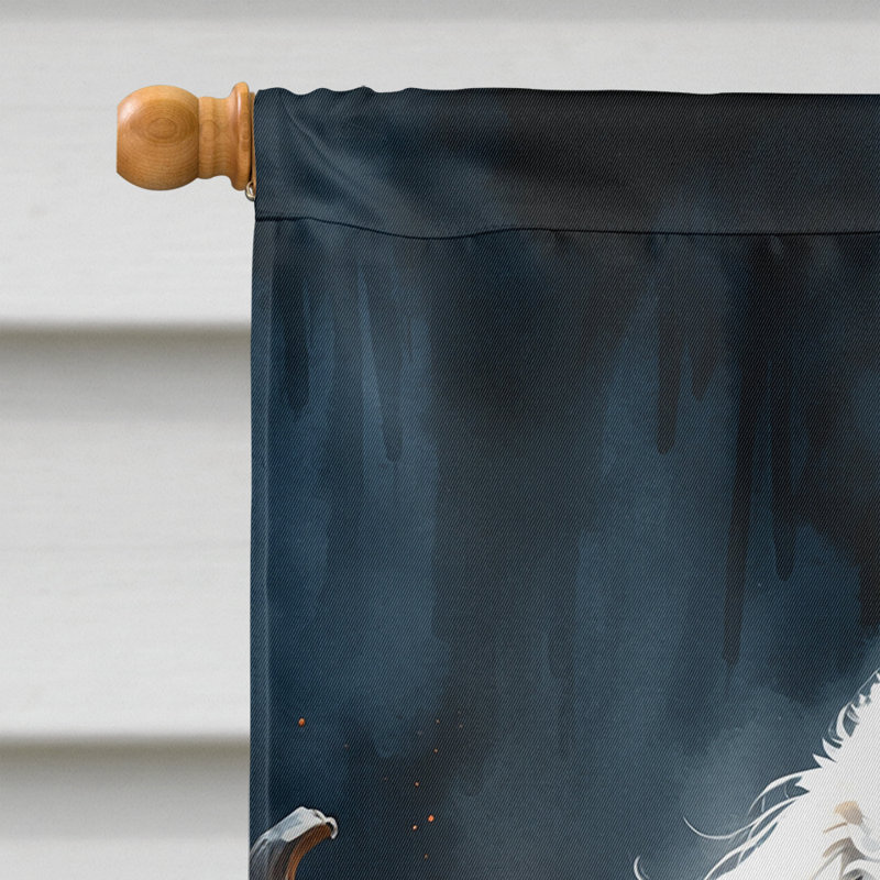 Drapeau de chiot Halloween House, Caniche blanc