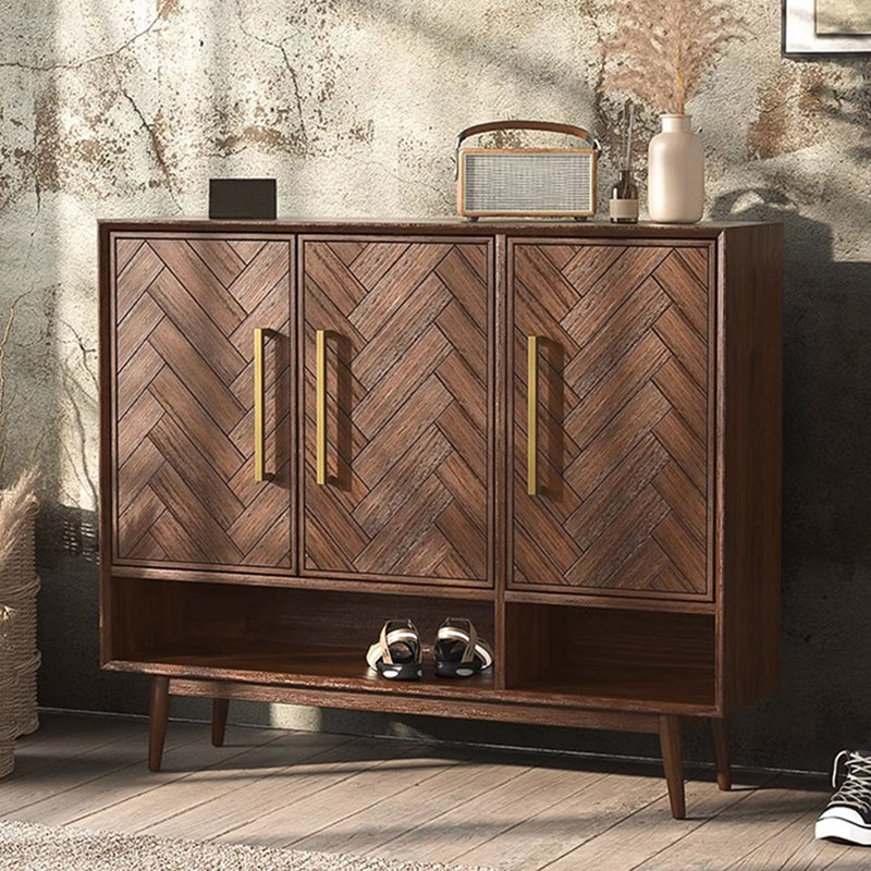 Nut-Brown Solid wood Shoe Storage