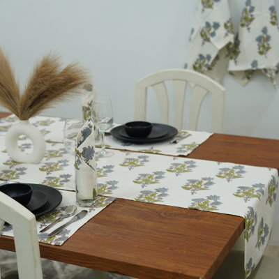 Handmade table runner, Elegant table runner, Abhishek, Green