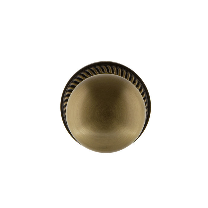 Rosace double Grandport Newport avec bouton de porte Fifth Avenue, Laiton rétro