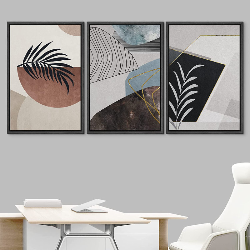 Mid-Century Shape, Noir, H 36 po x l 72 po x P 1,5 po