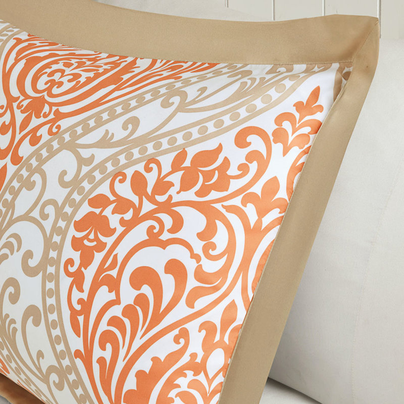 Édredon chic double / grand en orange avec finition de traitement:,