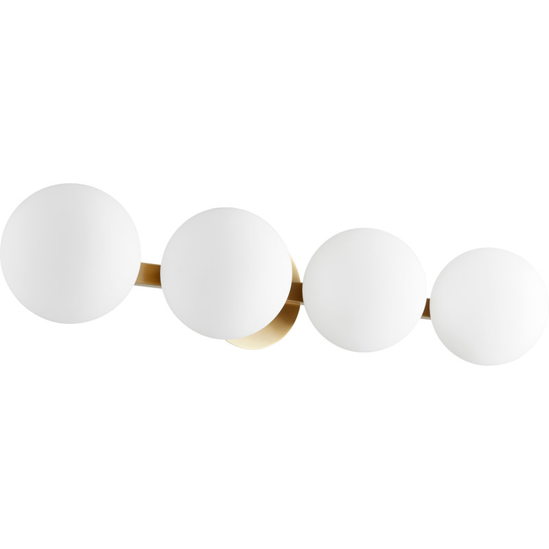 Éclairage de salle de bain à intensité variable 4 lumières Bohemond, Nickel satiné