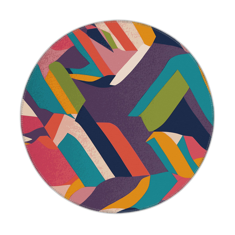 Luminous Vortex Indoor And Outdoor Area Rug, Round 5'