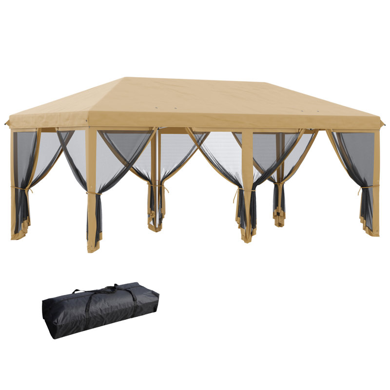 Auvent avec filet 10 pi x 20 pi Outsunny, Beige