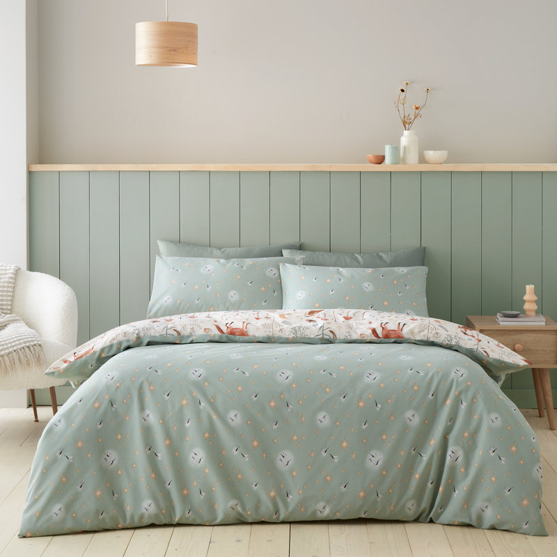 Enchanted Twilight Animals Duvet Cover Set, Single Duvet Cover + 1 Standard Pillowcase, Natural