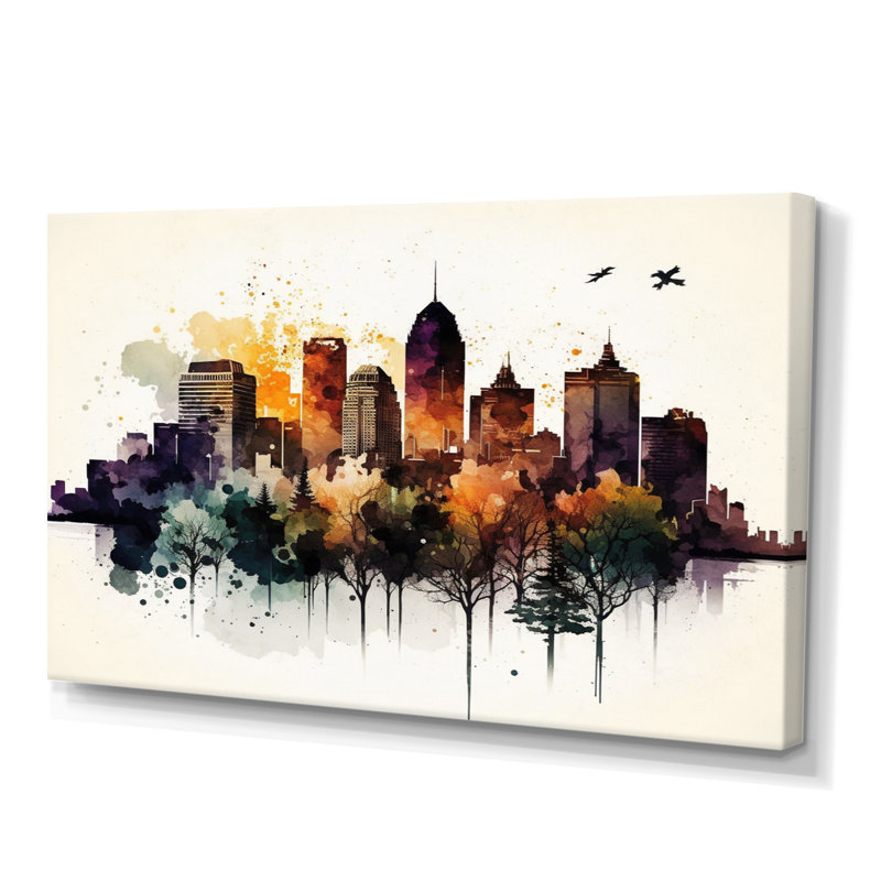 Montréal en automne I - reproduction sur toile, H 12 po x l 20 po x P 1 po, Toile tendue