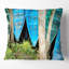 Bateaux bleus sur le lac Phewa - Coussin imprimé bateaux-30730673-30730669