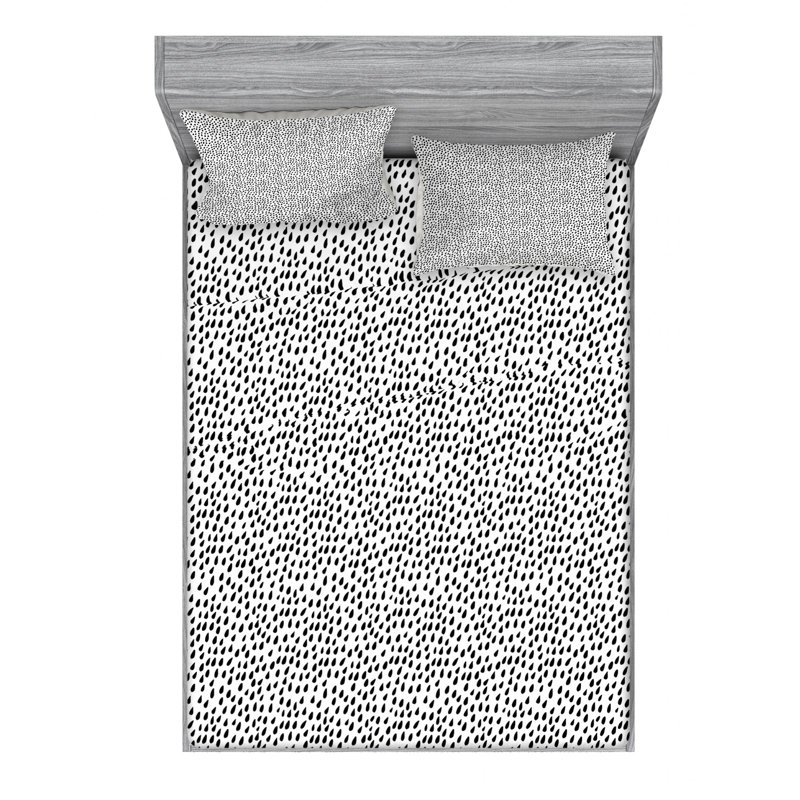 Microfiber Geometric Sheet Set, Queen Sheet Set with Fitted Sheet