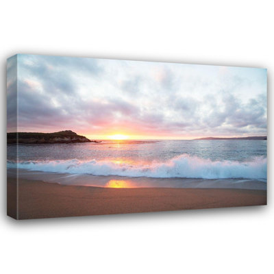  Highsmith, Carol Gallery Wrapped Canvas Art Titled: Pacific Coast Sunset at Monterey-California