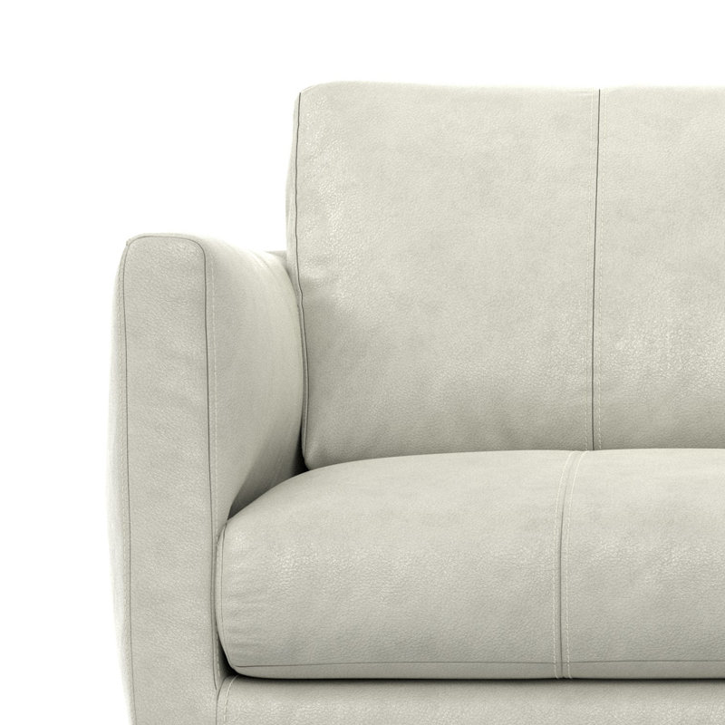 Stevens Leather Sofa, 60 inch, 2, Stevens Light Smoke Grey Genuine Leather