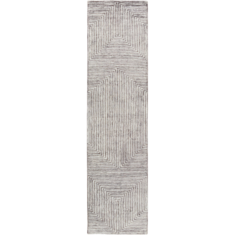 Tapis d'intérieur en viscose touffeté à la main Balos, Tapis de couloir 2 pi 6 po x 8 pi