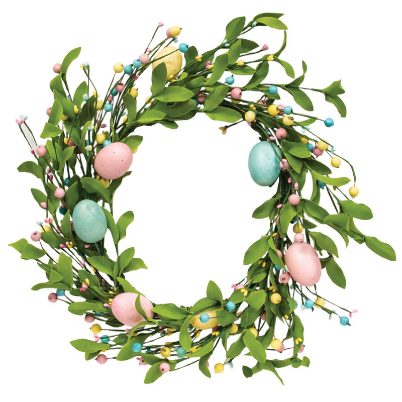 Couronne en polyéthylène 20 po Eggs & Herb Leaves