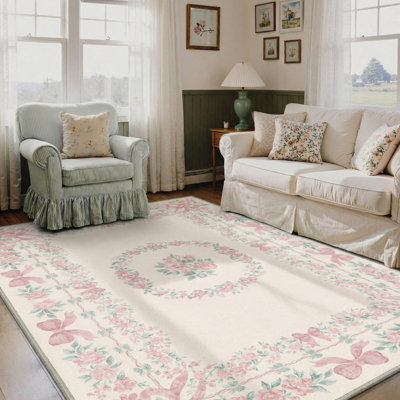 Tapis à motif floral rétro Atascadero