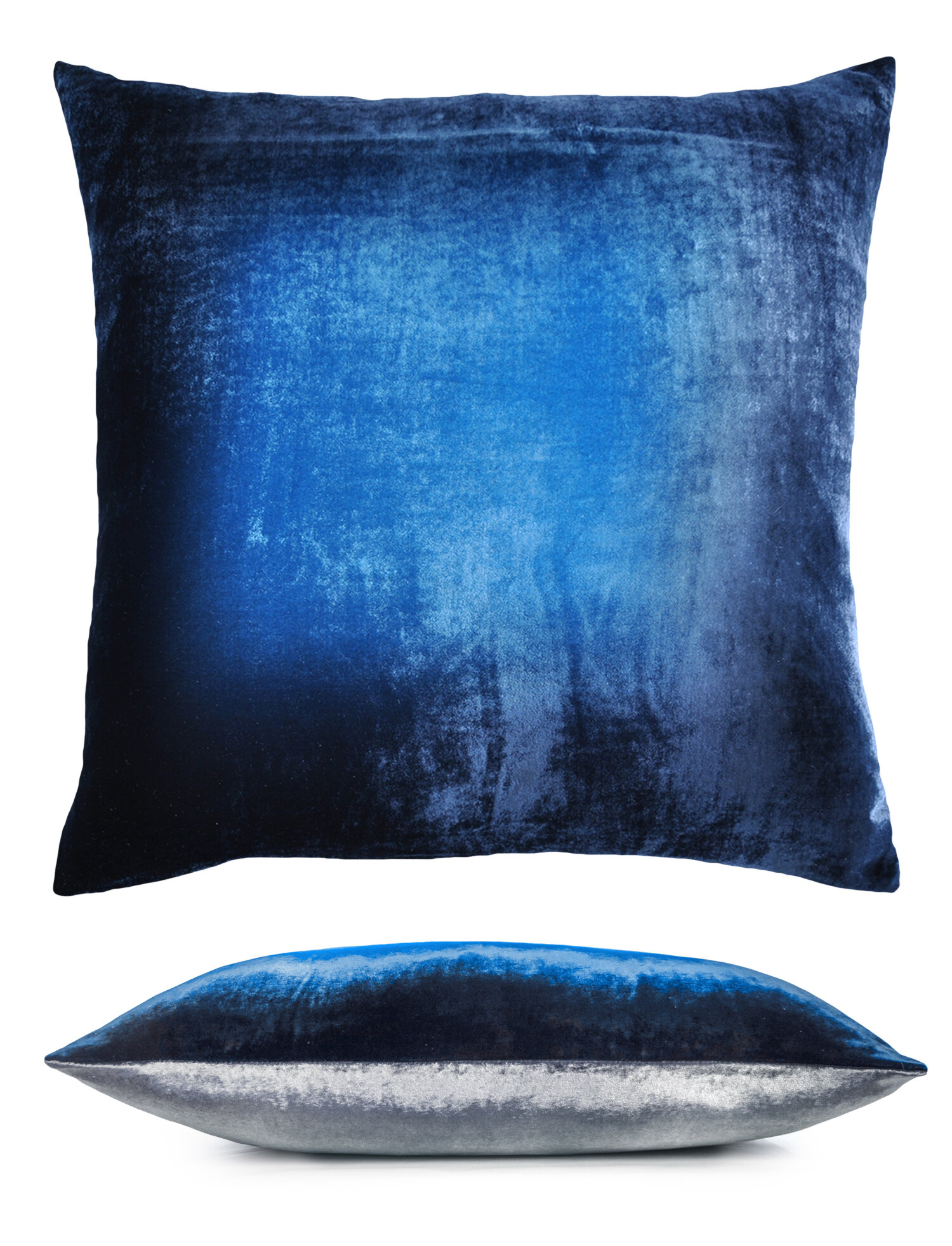 Decorative Boho Blue Ombre Cotton Square Throw Pillow Cover Set of