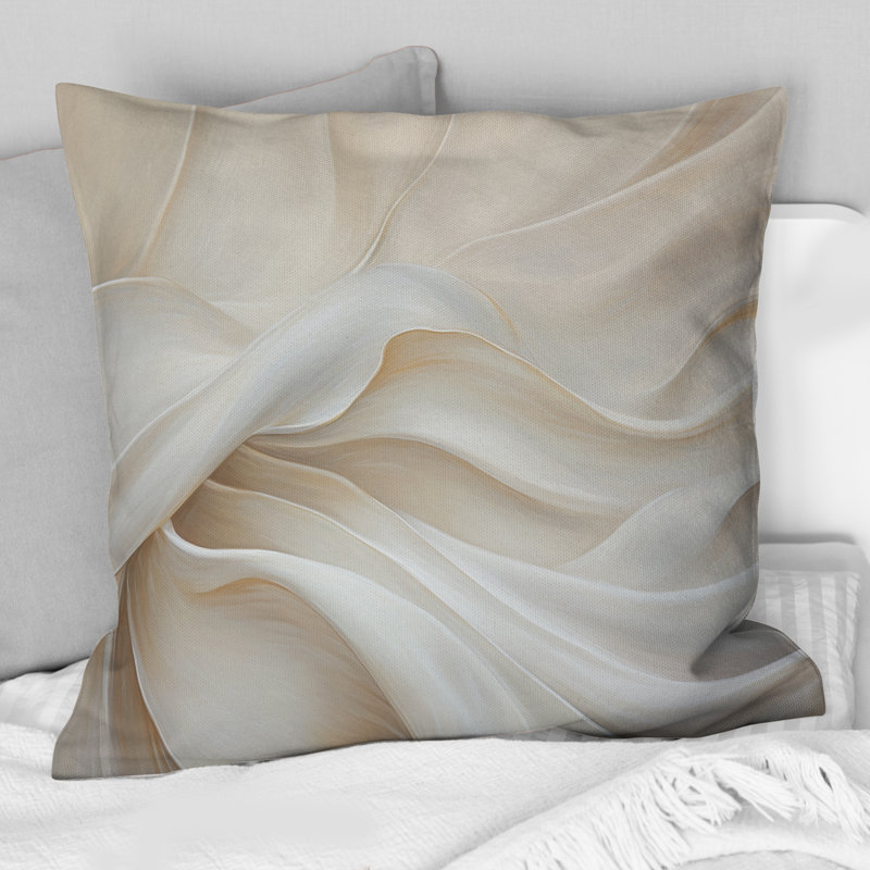 Coussin décoratif en soie blanche River
