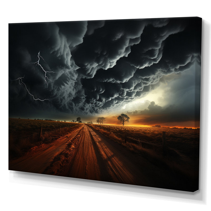 Dark Drama Bold Storm III - Landscapes Canvas Wall Art, Toile tendue, H 30 po x l 40 po x P 1,5 po