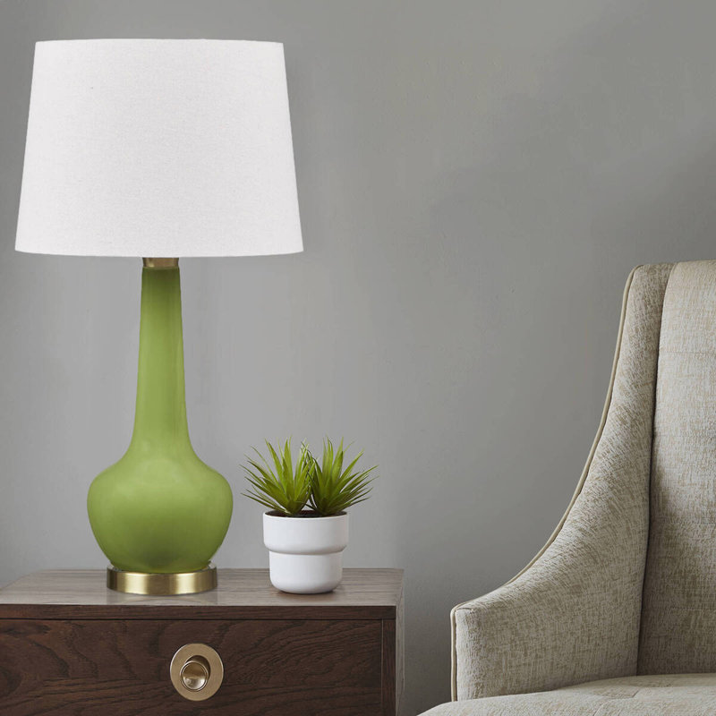 Lampe de table en céramique Genie, Vert/doré