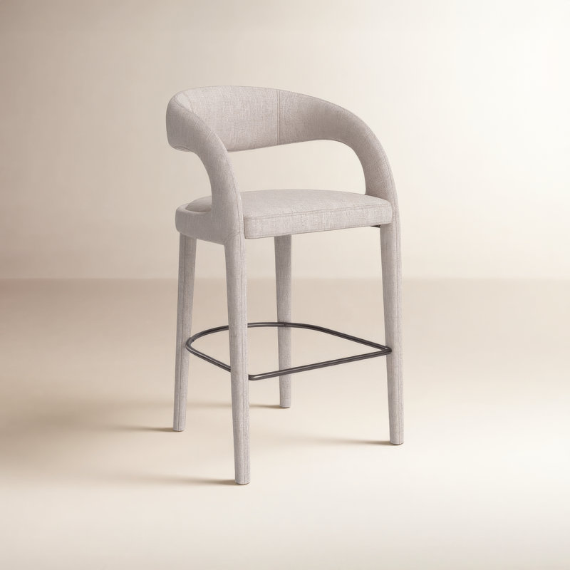 Geoffrey Counter & Bar Stool, Savile Flannel/Polyester Blend, Counter Stool (26.57" Seat Height)