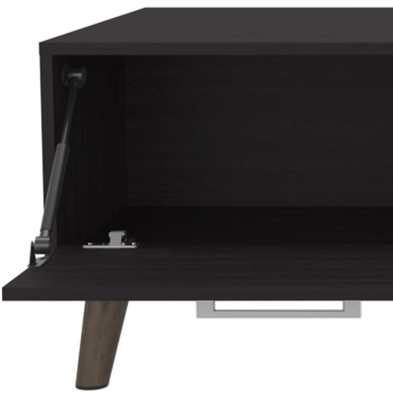 47" Black Wood Pedestal Coffee Table