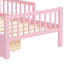 Superbe lit simple rose avec garde-corps robustes et espace de rangement pour la tête de lit-1410897310