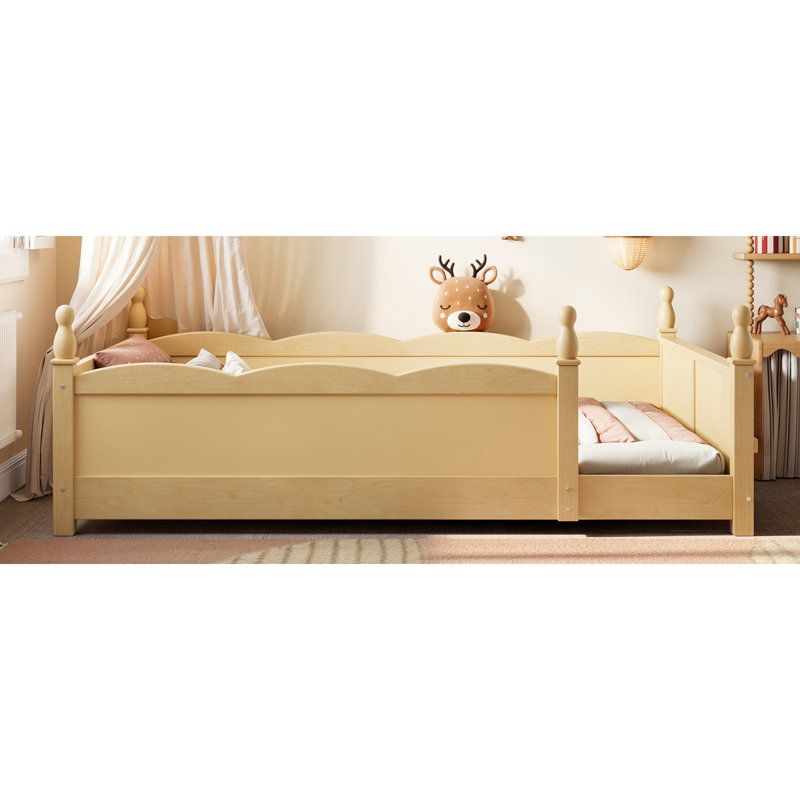 Lits sûrs pour enfants avec rangement, lit simple en bois aggloméré style Montessori pour la maison