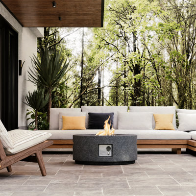 28" Round Concrete Propane Fire Pit Table