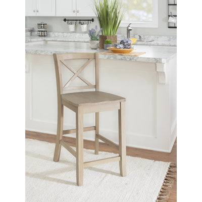 Fairbairn X Back Stool with Sold Wood Frame