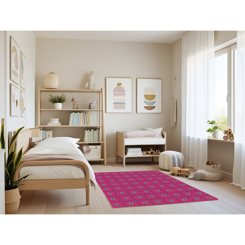 Tapis décoratif mauves à motifs, Rectangle 3 pi x 5 pi