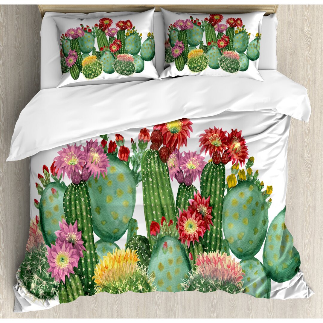 Bettbezug Set, Saguaro Tropical Garden, Kaktus, Mehrfarbig