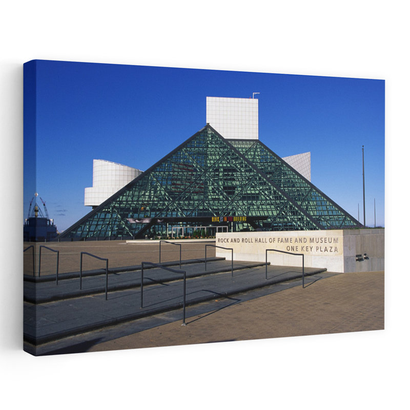 Rock and Roll Hall of Fame, Cleveland Oh, architecture abstraite, art urbain, H 40 po x l 60 po