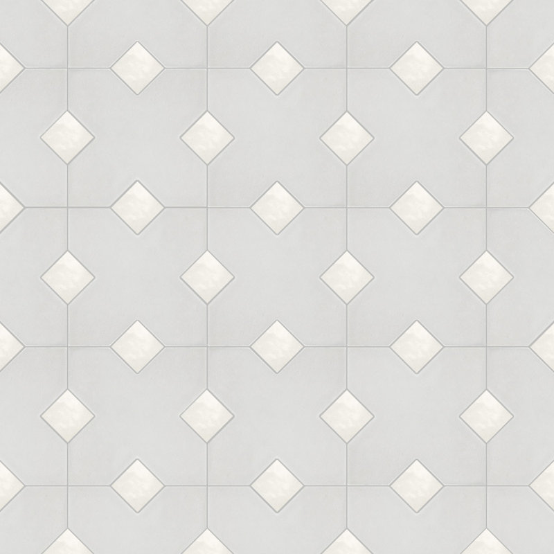 Carreau en porcelaine Cross and Dot, Fumé / blanc