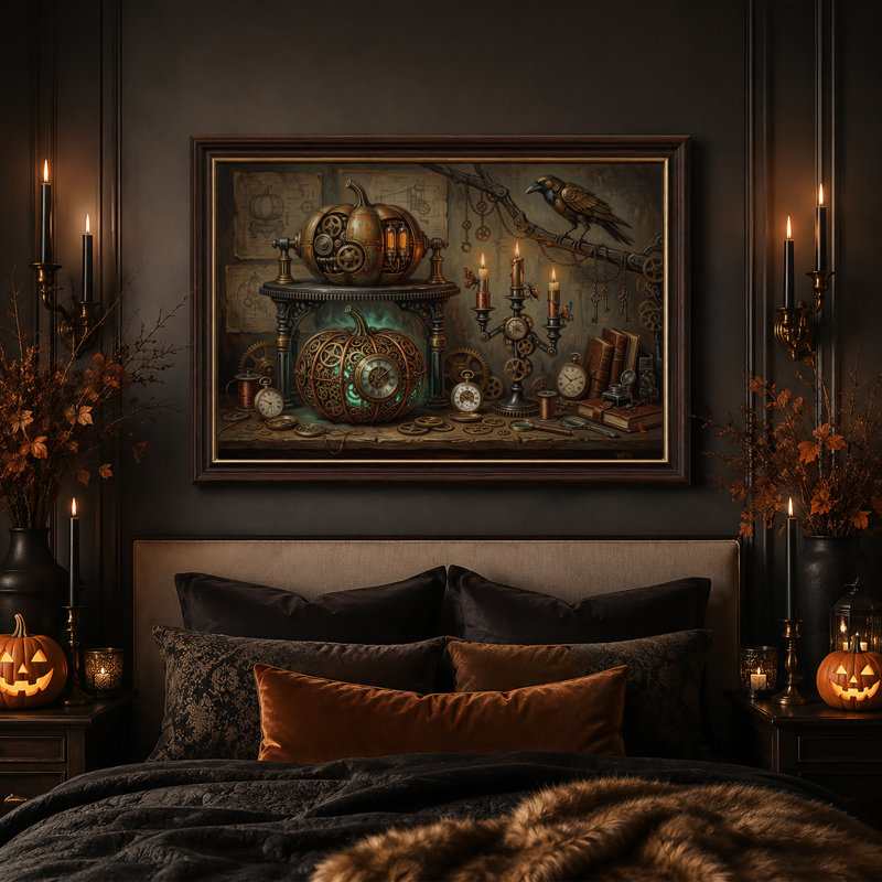 Art mural sur toile d'Halloween Steampunk, H 16 po x l 24 po