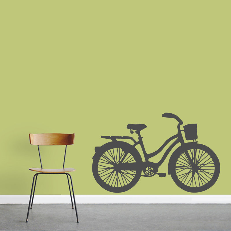 Adhésif décoratif vélo rétro, Gris foncé