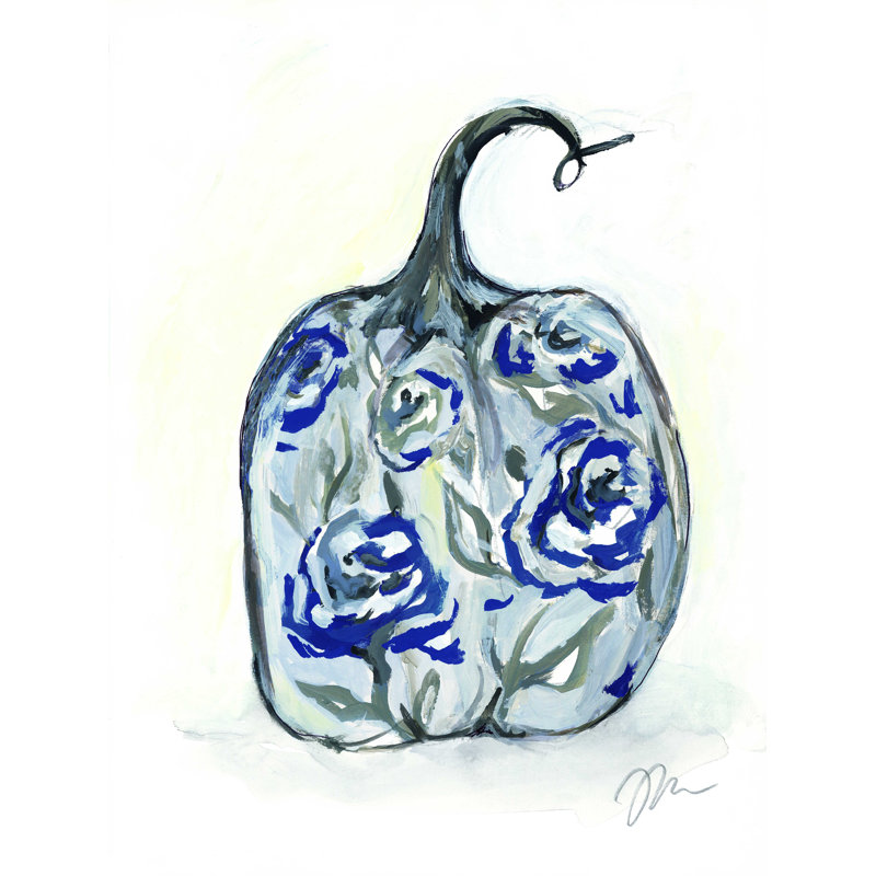Floral Pumpkin - reproduction sur toile tendue, H 16 po x l 12 po