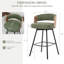Swivel Upholstered Counter Stool with Metal Frame-453626690