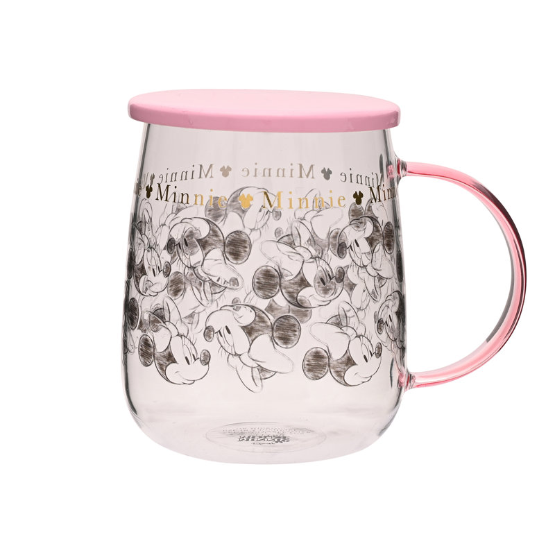 Disney Classic Collectable Glass Mug With Lid Minnie