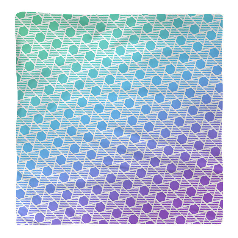 Serviette triangles hexagonals Mcguigan, H 10 po x l 10 po x P 0,1 po, Dégradé paon, Polyester