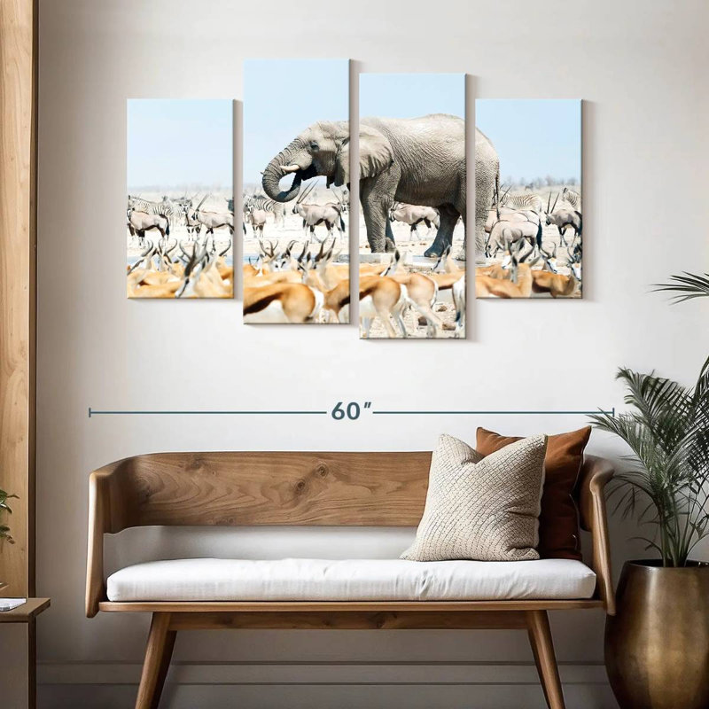 Brampt Safari Etosha Elephant, 32" H x 52" W