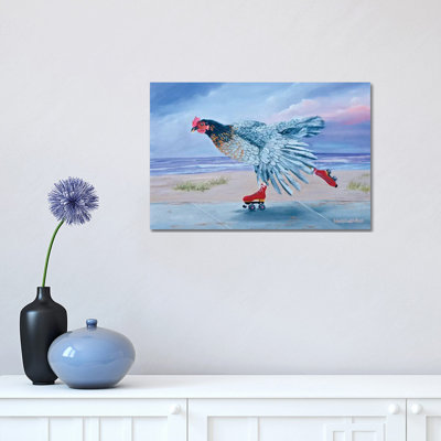 «Red Skates at the Beach» par Laura Curtin - reproduction d'art