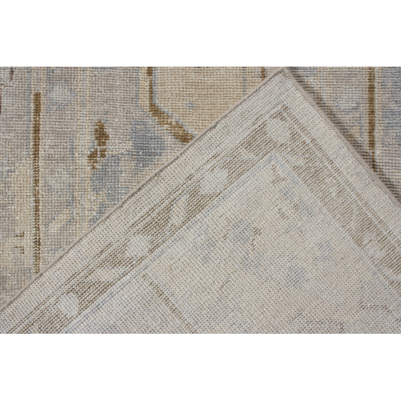 Distressed Homage Hand Knotted Wool Geometric Area Rug, Rectangle 12' x 16'