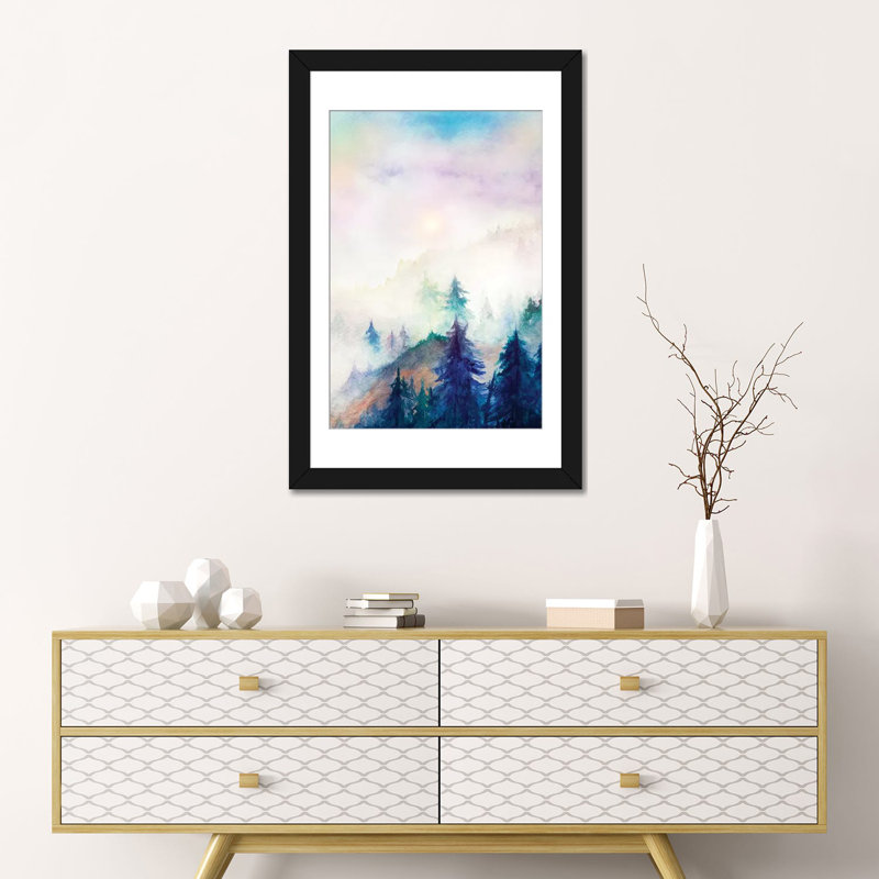 "Into The Mist" par Marco Gonzalez - impression sur toile tendue, H 32 po x l 24 po x P 1 po, Papier avec cadre noir, Blanc